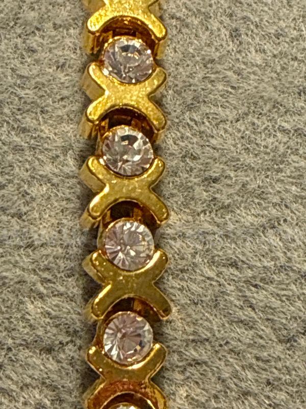 7 1/4” CZ “XO” Tennis Bracelet 24K Gold Filled