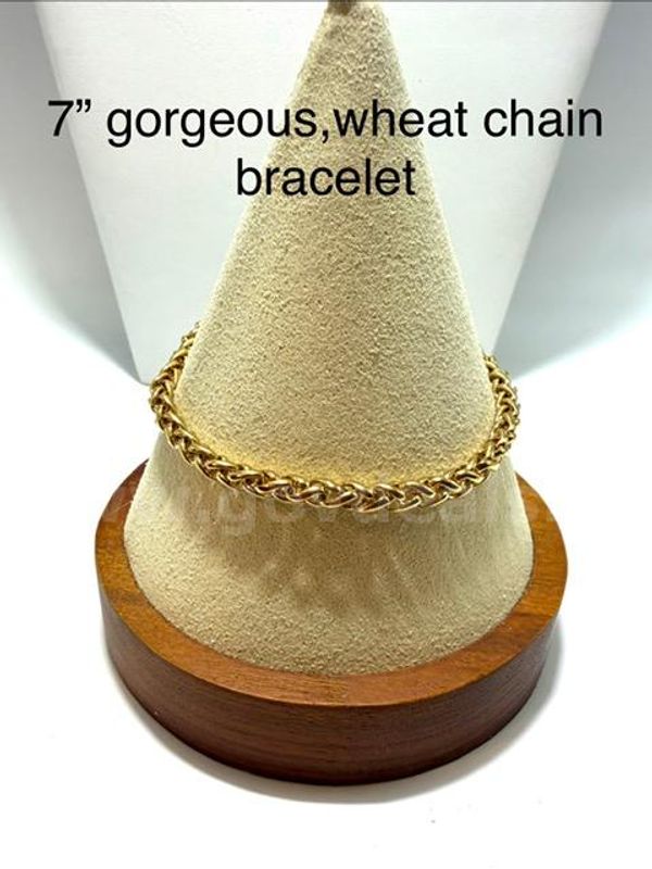 7”, Gorgeous Byzatine Chain Bracelet, 24k Real Gold Filled