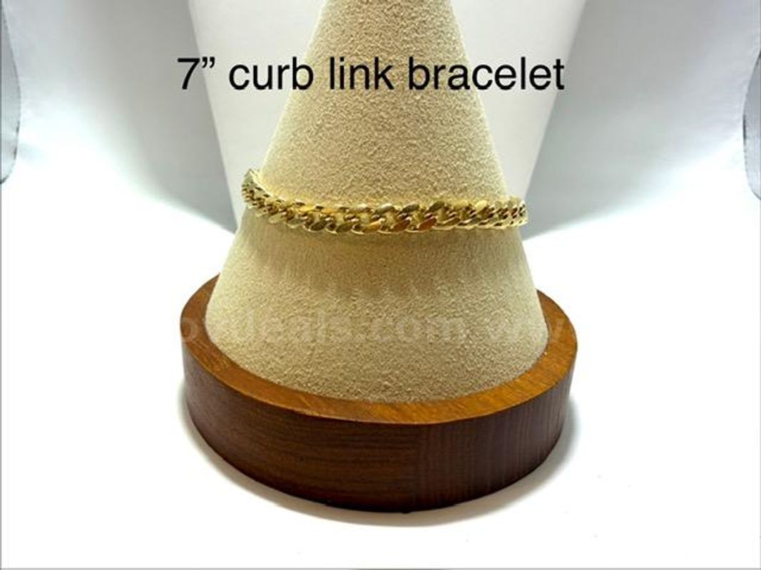 Beautiful, 7 " Curb Link Bracelet, 24K Real Gold Filled