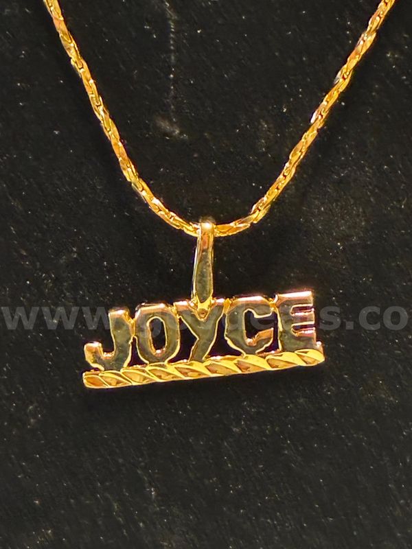 "Joyce” Pendant W/ 16" Small Twisted Cobra Necklace. 24K Real Gold Plated