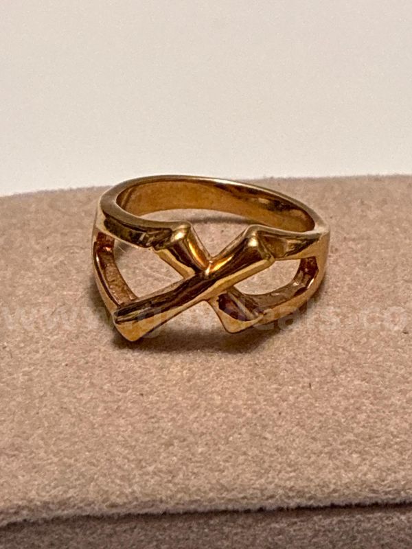 Size 4.25, Dainty Cross, Stacker, Ring 24K Real Gold Filled.