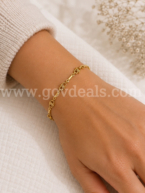 7” Bracelet. 24K Real Gold Plated,
