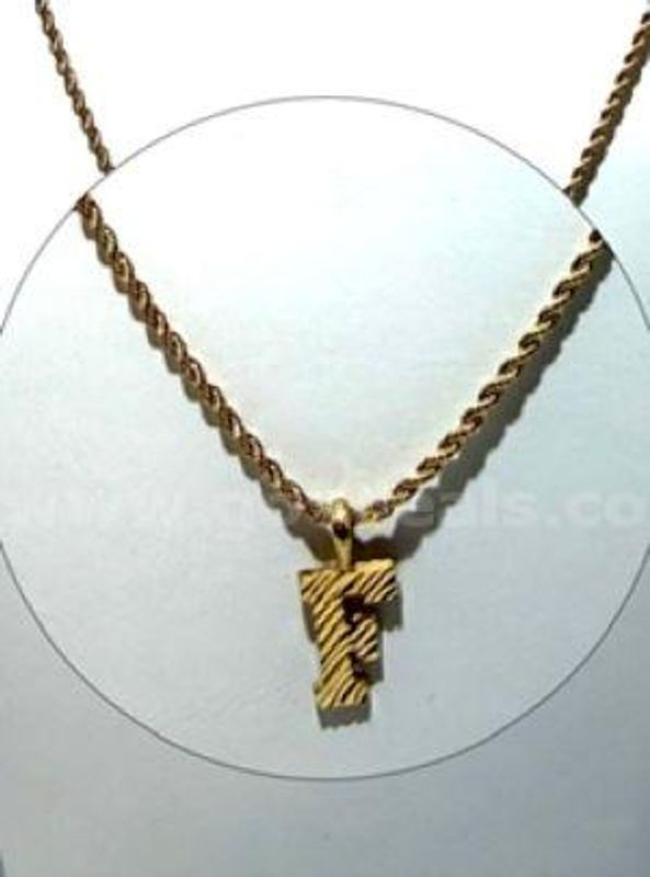 Beautiful 2MM, 24” Diamond Cut Rope Chain Necklace, W/"F" Initial Pendant, Real 24k Gold Filled