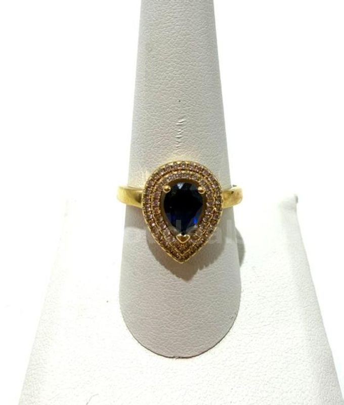 Beautiful, Ladies, Size 9, CZ Cocktail Ring, Real 24k Gold Filled