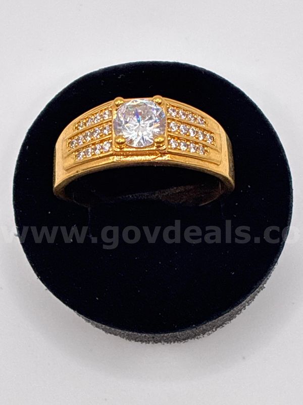 Beautiful, Men's, Size 13.5, CZ Ring , 24K Gold Filled