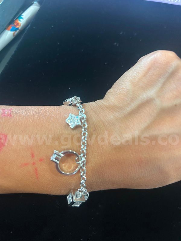 8” Silver, Wedding Charm Bracelet. FREE SHIPPING!!
