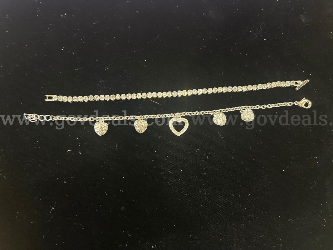 7” (SILVER) Charm Bracelet &Tennis Bracelet Set. USE BUY NOW FREE SHIP!!