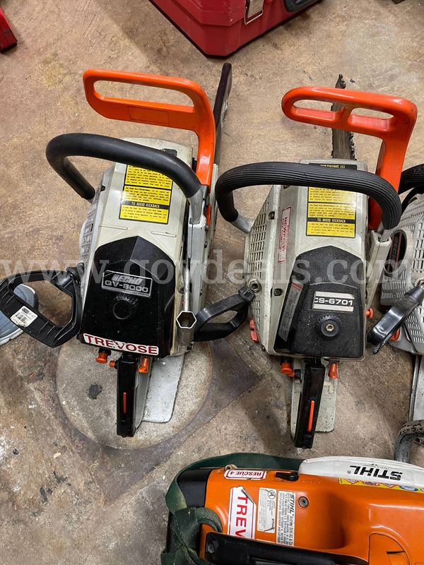 Lot of (4) Chainsaws & (1) Rescue Cut-Off Saw