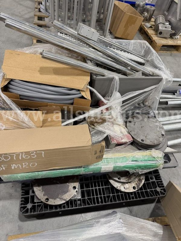 Blind Flanges, Flexible Conduit, Conveyor Rollers and Belt Parts, and Manufacturing MRO, Qty 1 Pallet