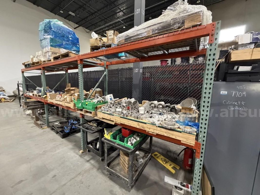 Valves, Fitting, Flanges, Fasteners, Actuators, Welding Supplies and MRO, Qty Approx 13 Pallets