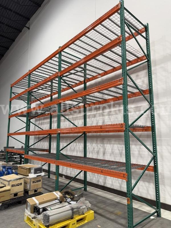 Pallet Racking, Unarco Style Teardrop with Gravity Hook, 16ft Uprights and 8ft Beams, Qty 4 Uprights and 30 Beams