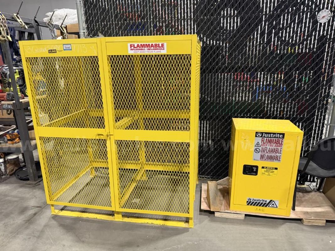 Flammable Liquid and Gas Storage Cabinets, Uline and Justrite, Qty 3