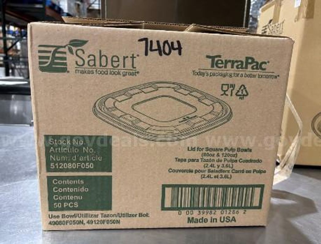 LOT of 29 Cases of Lid Flat Square For 80oz & 120oz Pulp Bowls