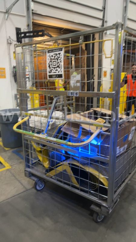 1 Ea. Heavy duty wire mesh rolling cage cart