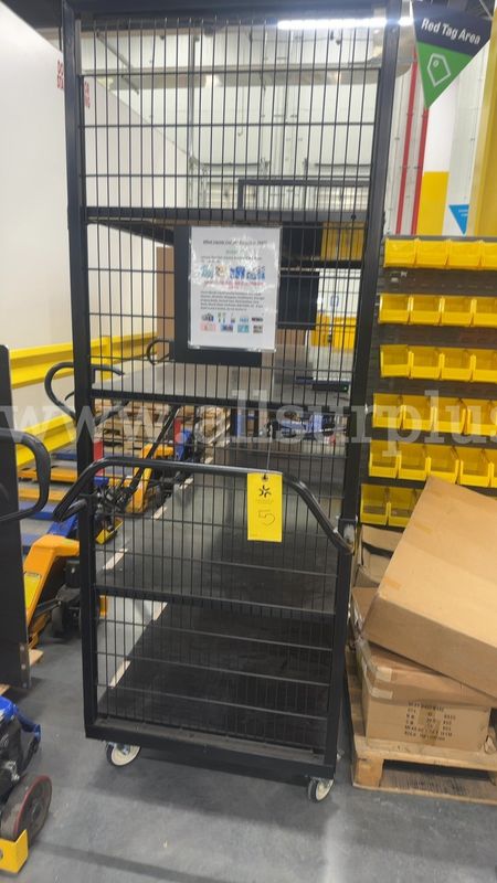 1 Ea. Heavy Duty Security Cage Utility Cart 3 Shelf