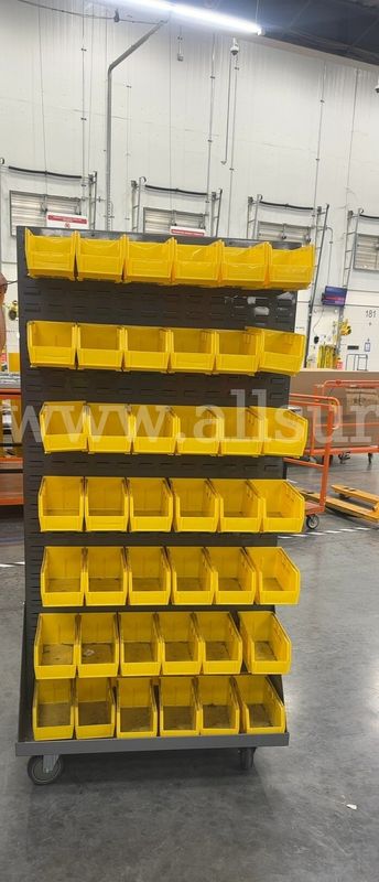 1 Ea. Mobile bin rack with 48 yellow storage bins