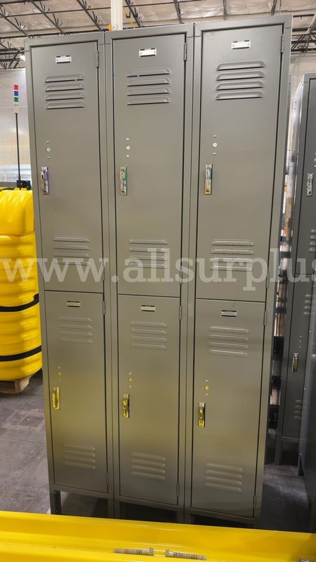 4 Ea. Global Industrial steel locker, 6-tier, gray