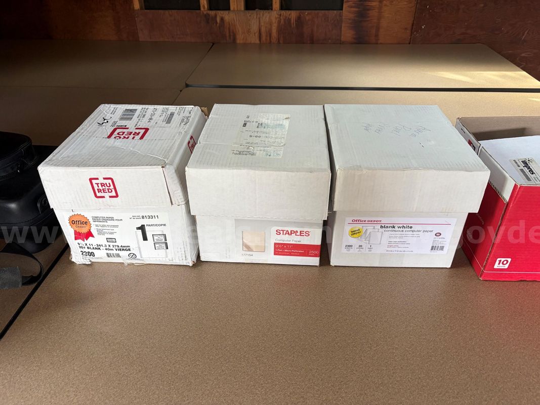 (3) Boxes of 9 1/2" x 11" 40m continuous feed computer paper