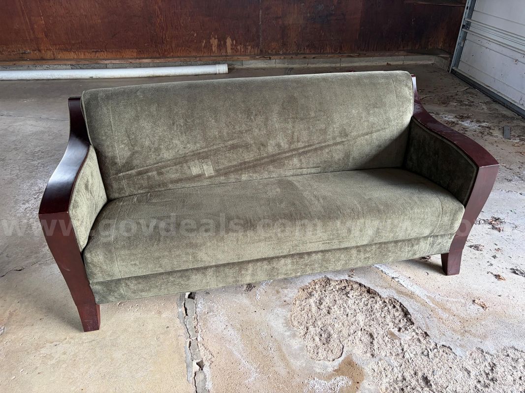 70" Wood/Cloth Couch