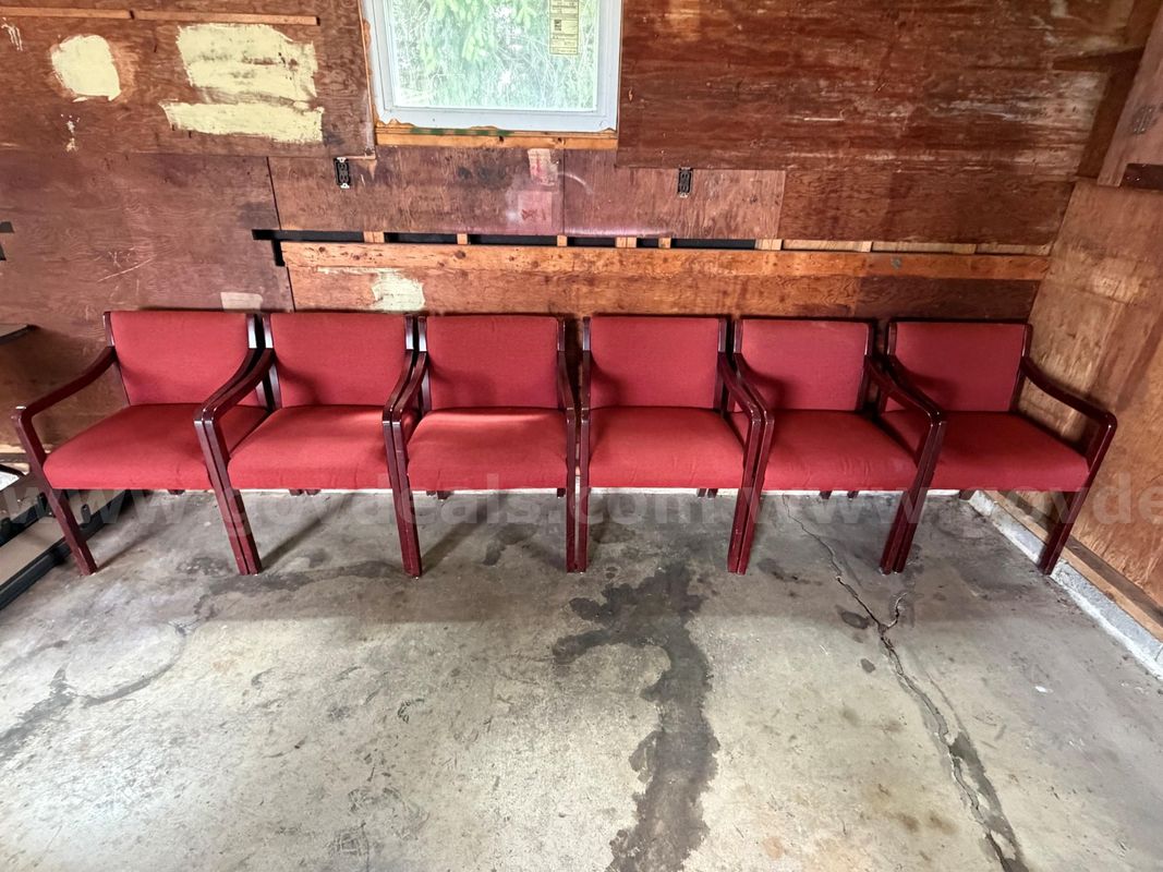 (6) Wood / Cloth Chairs