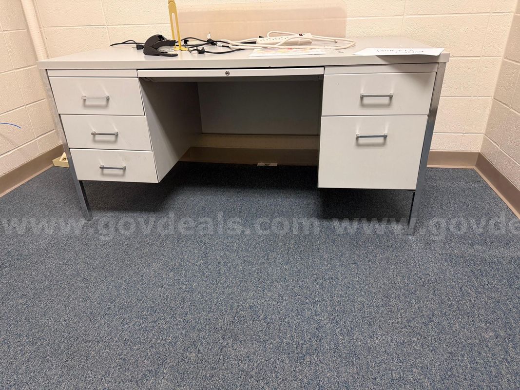 grey metal desk