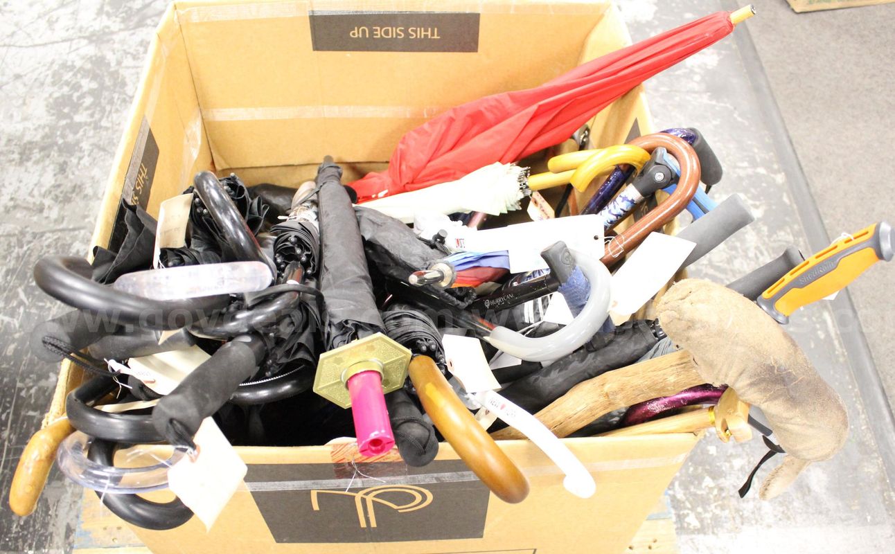 Assorted Handicap Items/Canes/Umbrellas, #35941, **PICK UP ONLY**BOX NOT INCLD**