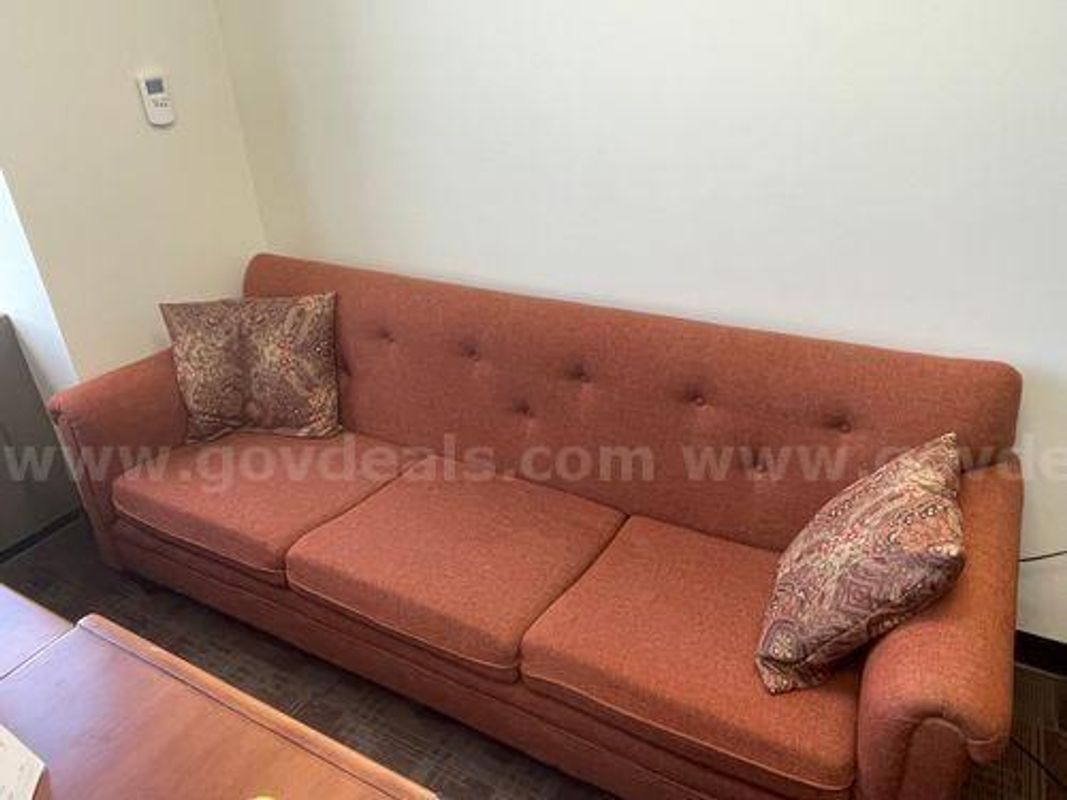 Burnt Orange 3 seat Office Couch (223105 TM)
