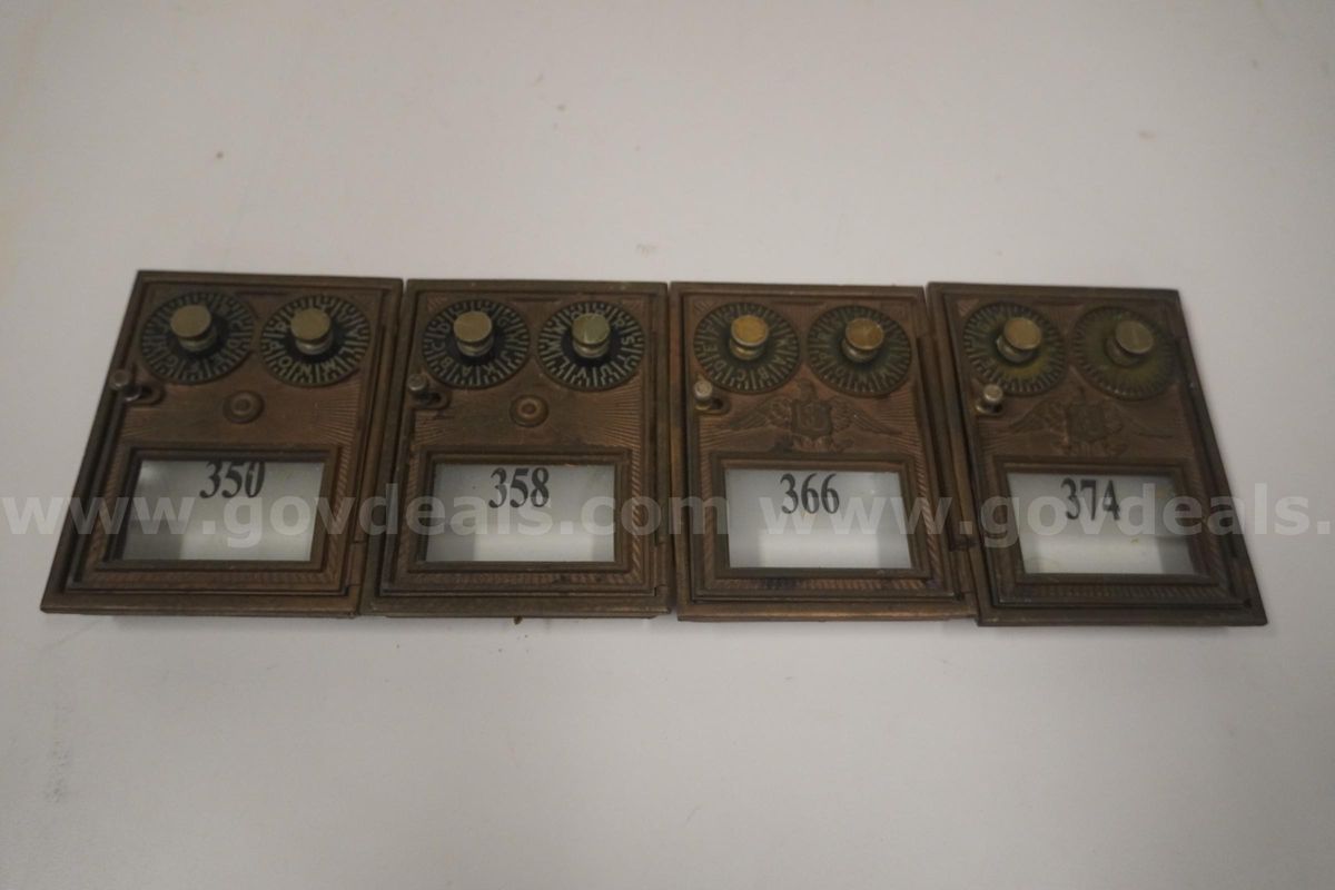 Four Vintage Mailbox Doors