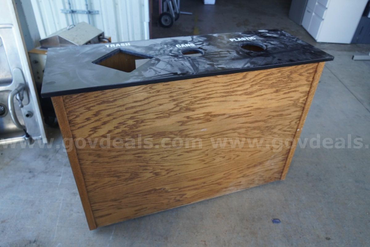 Three Bin Recycling Cabinet