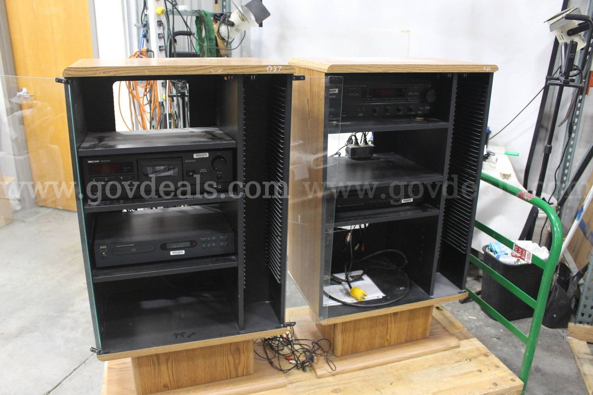 Lot of 2 Custom-Made Audio Cabinets