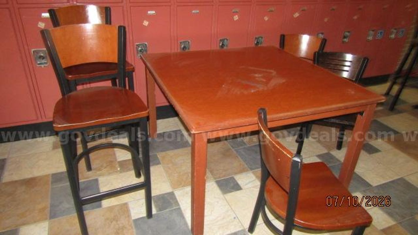 Table, chair and stools