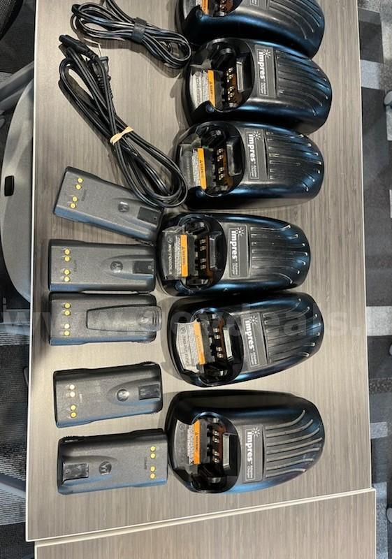 USED 6 – Impress Charges all have power supply cords used to charge Motorola XTS 2500 radios.