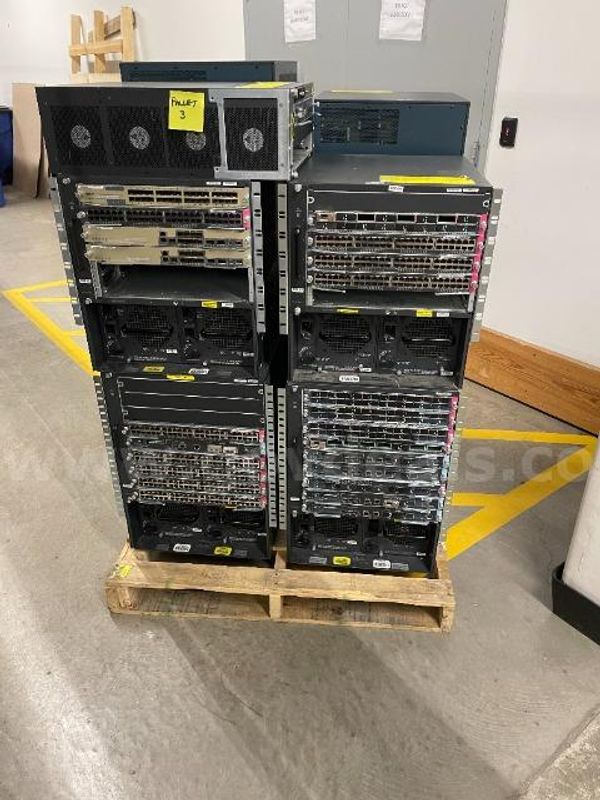 Lot of (9) Cisco Brand Networks Switches and Chassis.