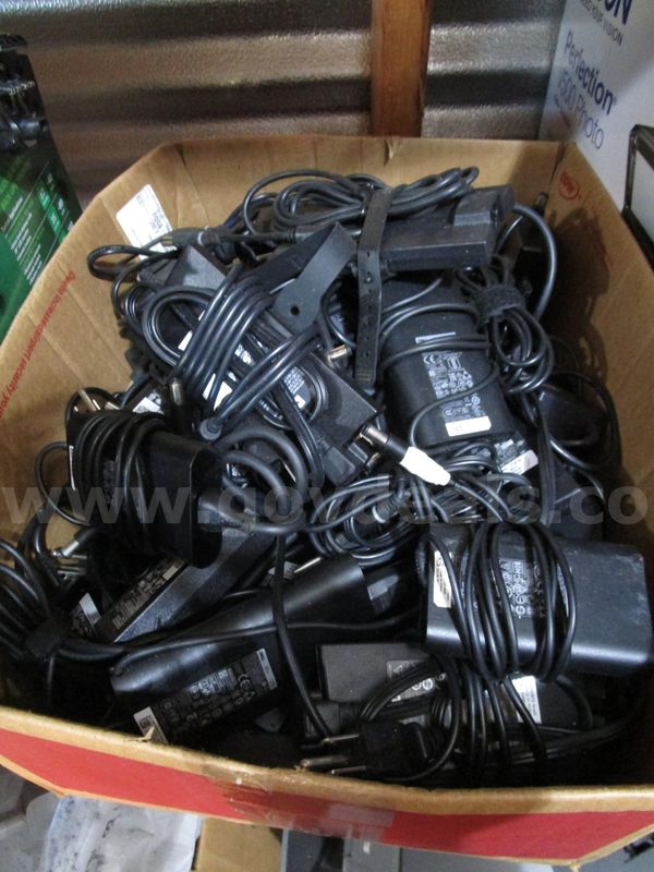 BOX OF (25+) USED DELL LAPTOP CHARGERS