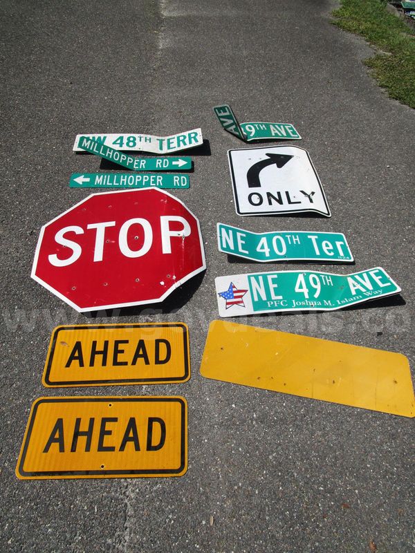 (11) Used Aluminum Road Signs