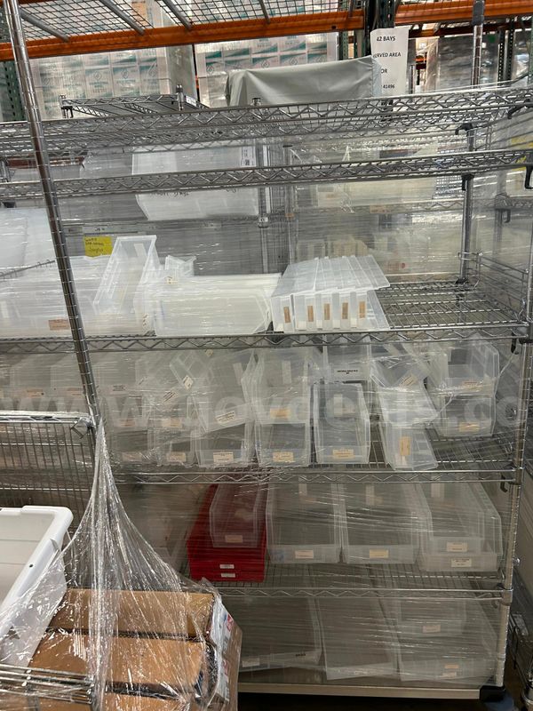 Lot of Six (6) Rolling Shelving Units