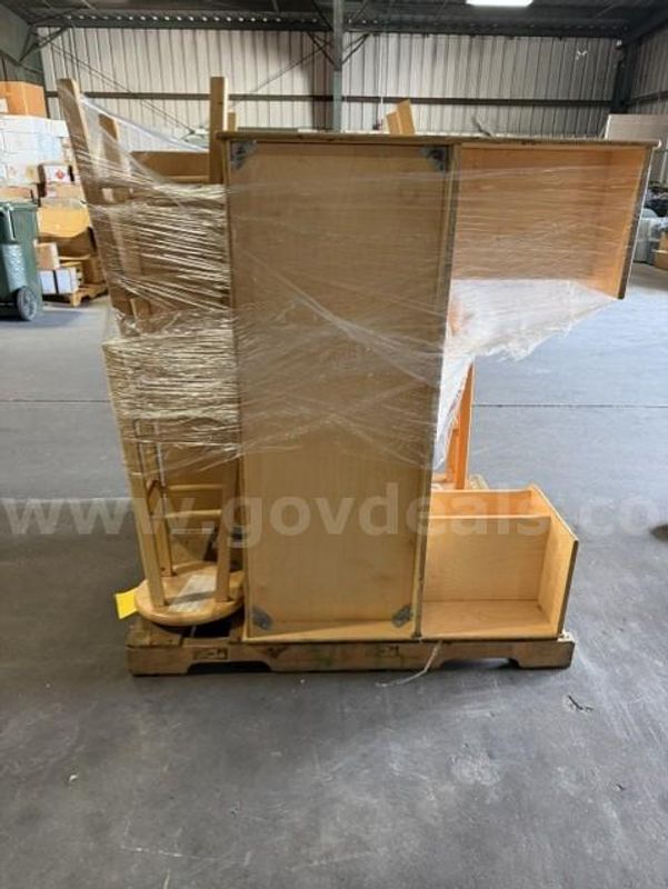 Lot 22 - Pallet of Mis. Wood Cubbies and Child Development Stuff. Must Be Picked Up Quick!