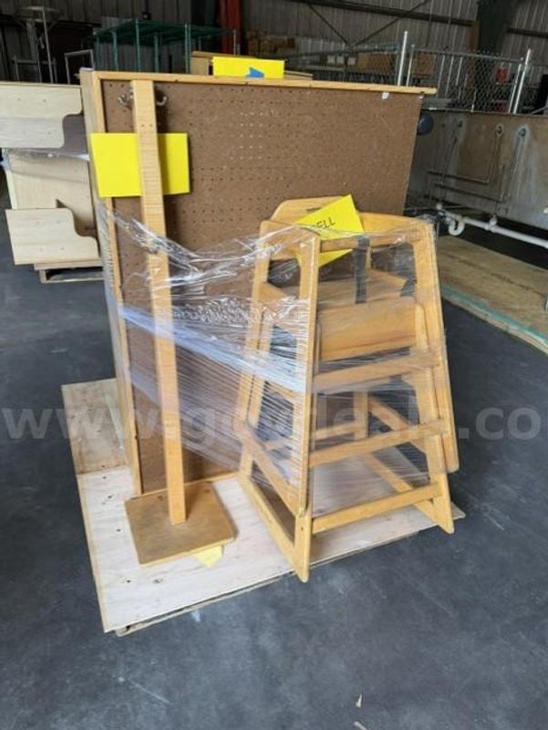 Lot 28 - Pallet of Mis. Wood Cubbies and Child Development Stuff. Must Be Picked Up Quick!