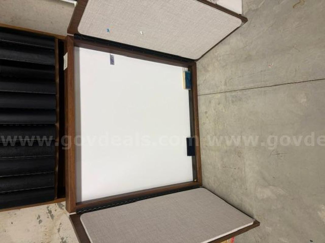 Dry erase board cabinet with doors