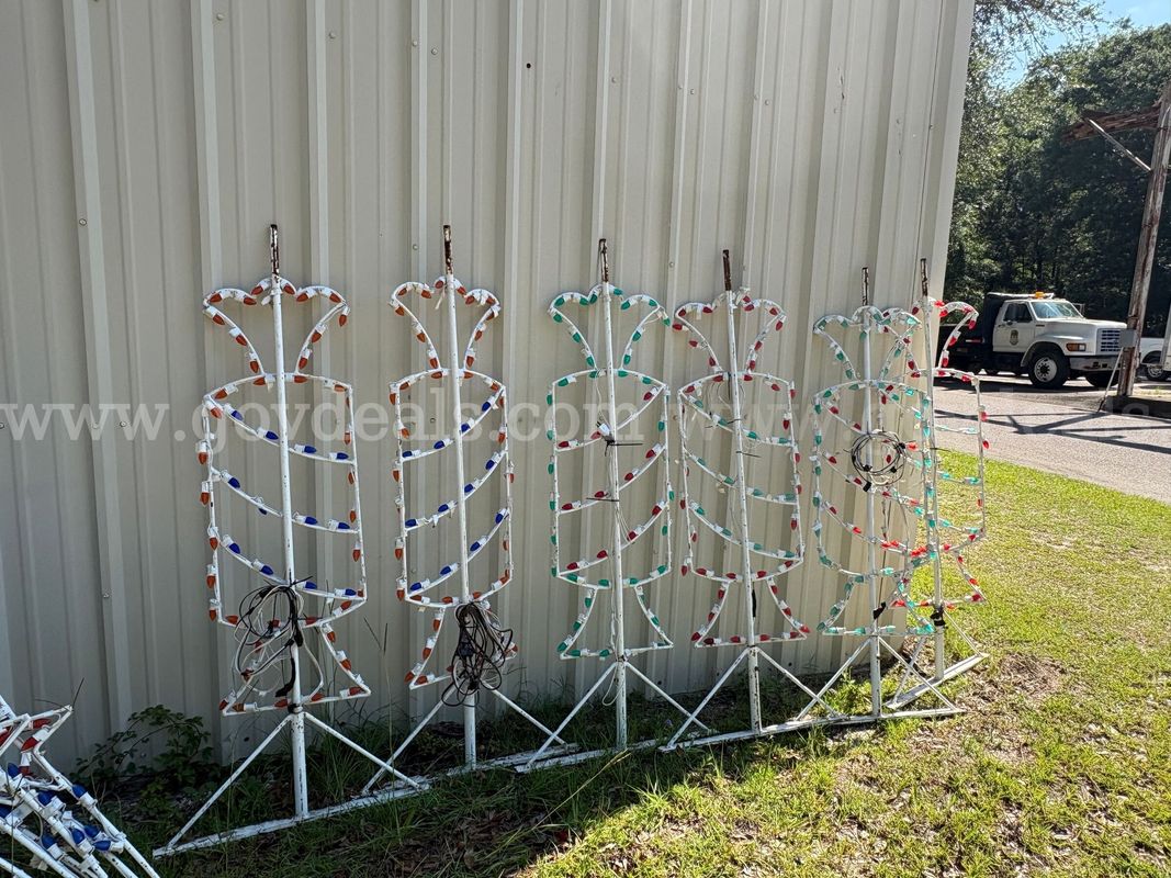 Lot of Municipal Holiday Light Decorations - (3) 3-Piece Pedestrian Archways