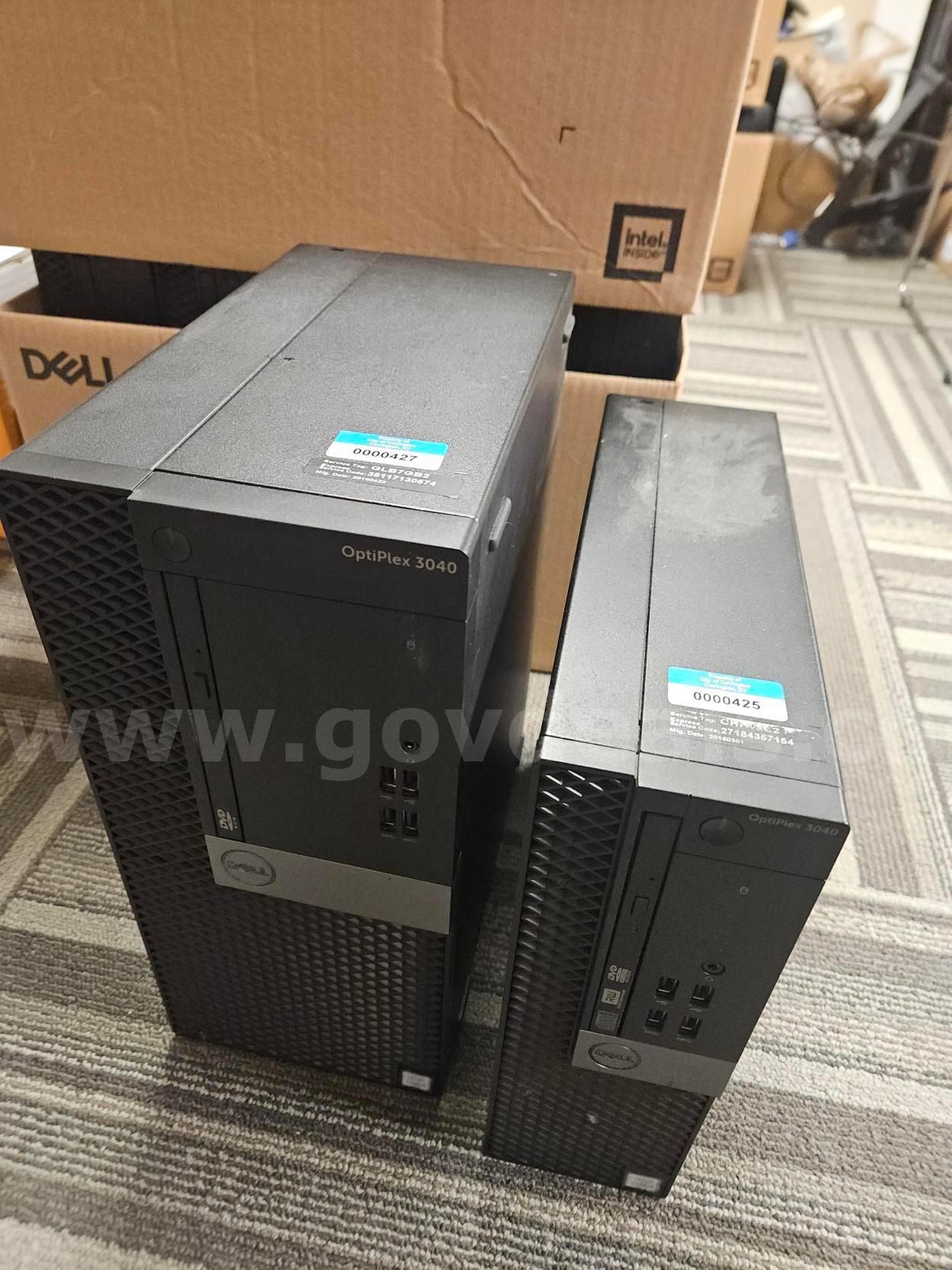 2 sets of Dell Desktop Computer - OPTIPLEX 3040 1 Small Form Factor & 1 Tower