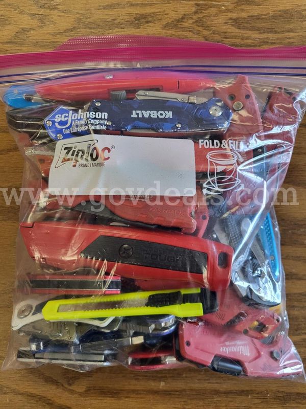 Assortment of utility knives and box cutters