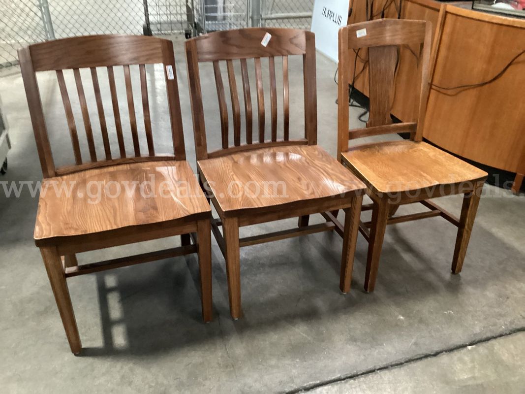 3 - Wooden Chairs(Appears to be Oak)