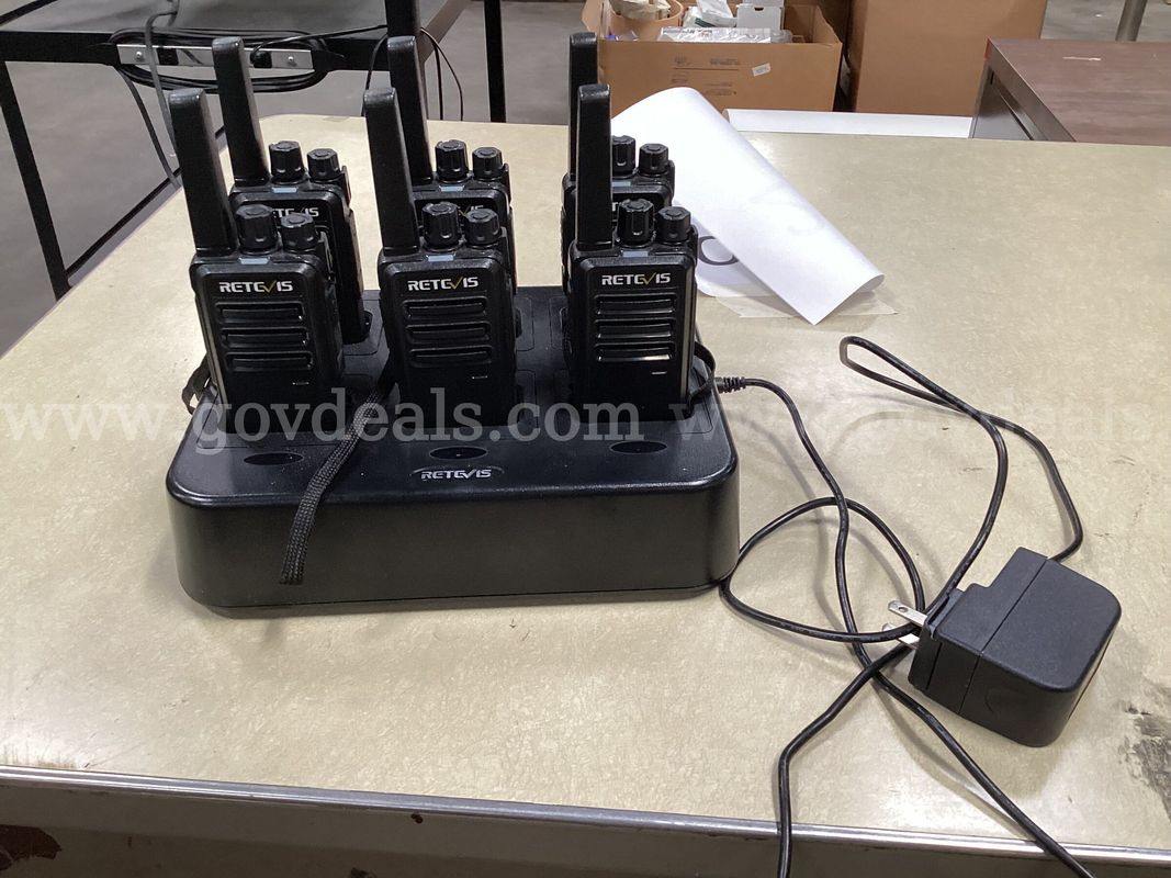 6 - Retevis Walkie Talkie's and Charging Base.