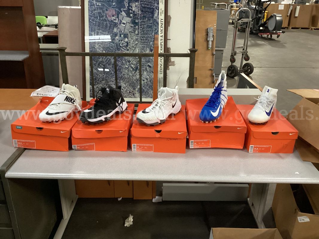 5 - Pairs of Nike Cleats (3 - size 14 and 2 - size 14.5)