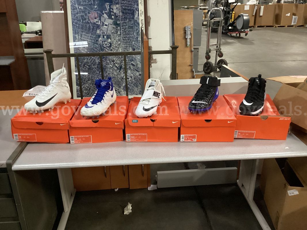 5 - Pairs of Nike Cleats (4 - size 14 and 1 - size 14.5)