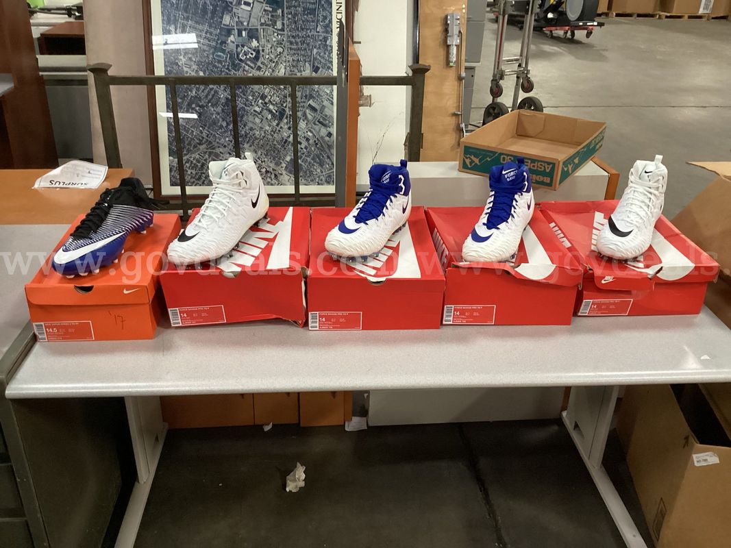 5 - Pairs of Nike Cleats (4 - size 14 and 1 - size 14.5)