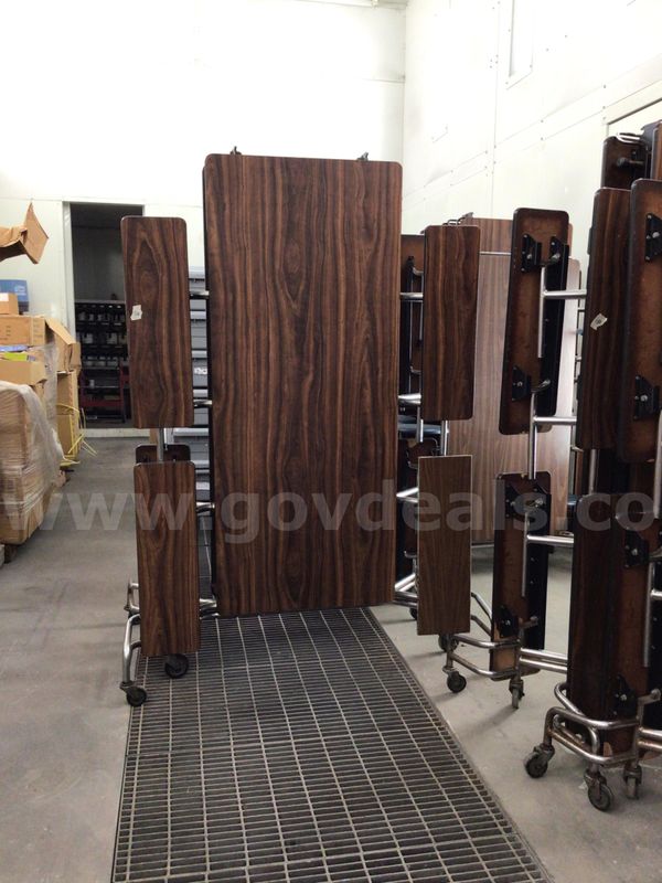 12FT. Brown cafeteria tables with bench seats