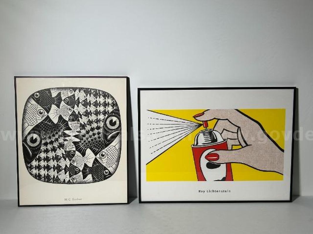 M.C. Escher & Roy Lichtenstein  Framed Posters