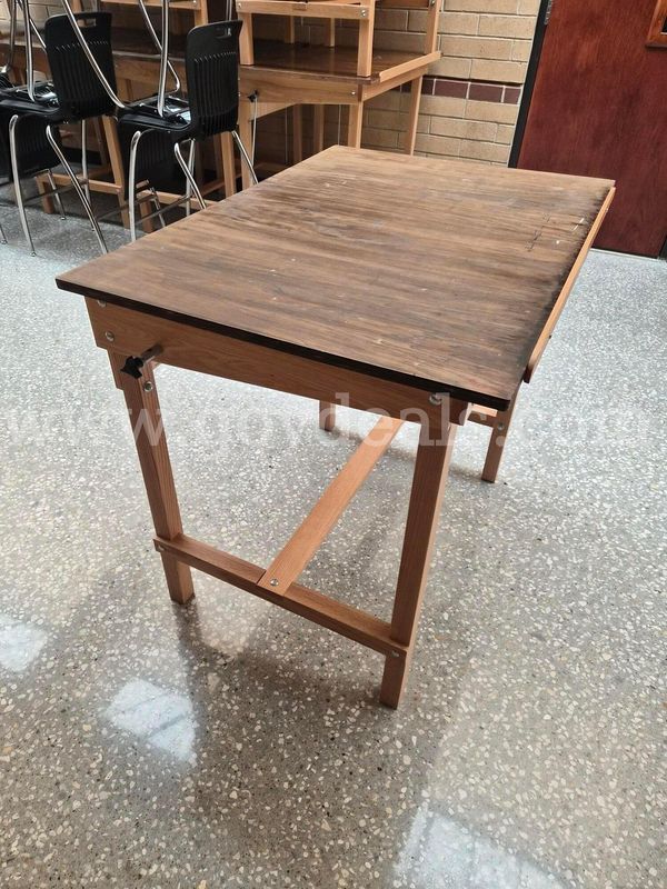 Lot of 24 Adjustable-Height Tilting Art/Drafting Tables
